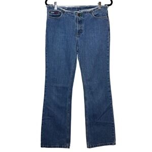 Tommy Hilfiger Womens Denim Jeans Blue Frayed Hem‎ Bootcut Y2K Style Refashioned